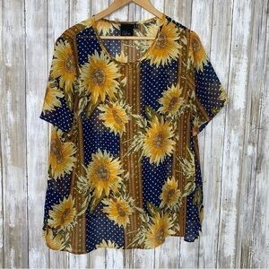 ASOS Curve Sheer Sunflower Blouse
